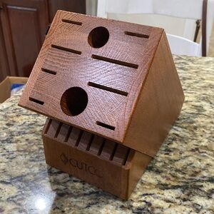 CUTCO 18 slot wooden knife block